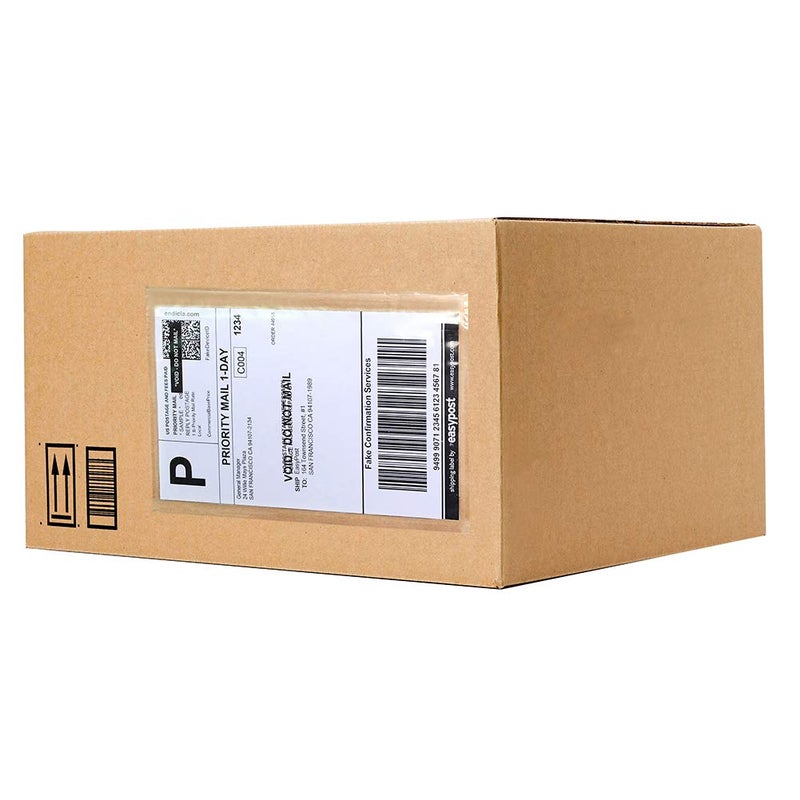 SJPACK 6" x 9" Packing List Envelopes, Shipping Label Sleeves, 100 Packs Clear Self Adhesive Shipping Labels Pouches - Image 1